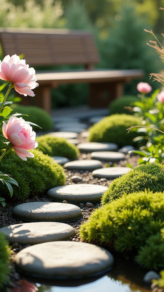 peonies enhance zen gardens