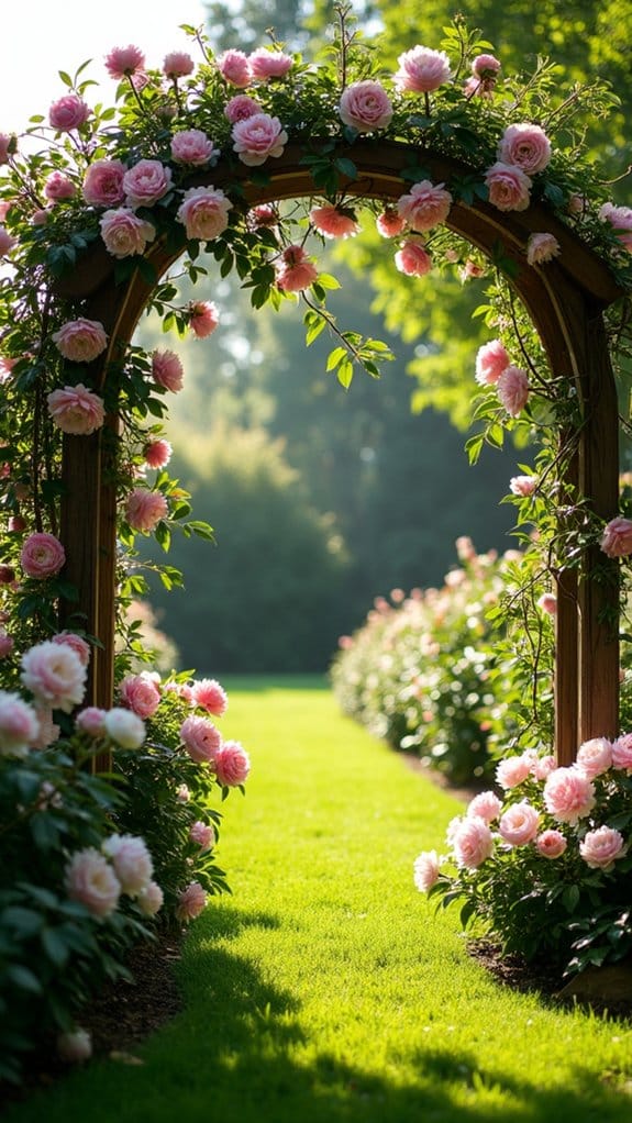 peony trellis garden focal point