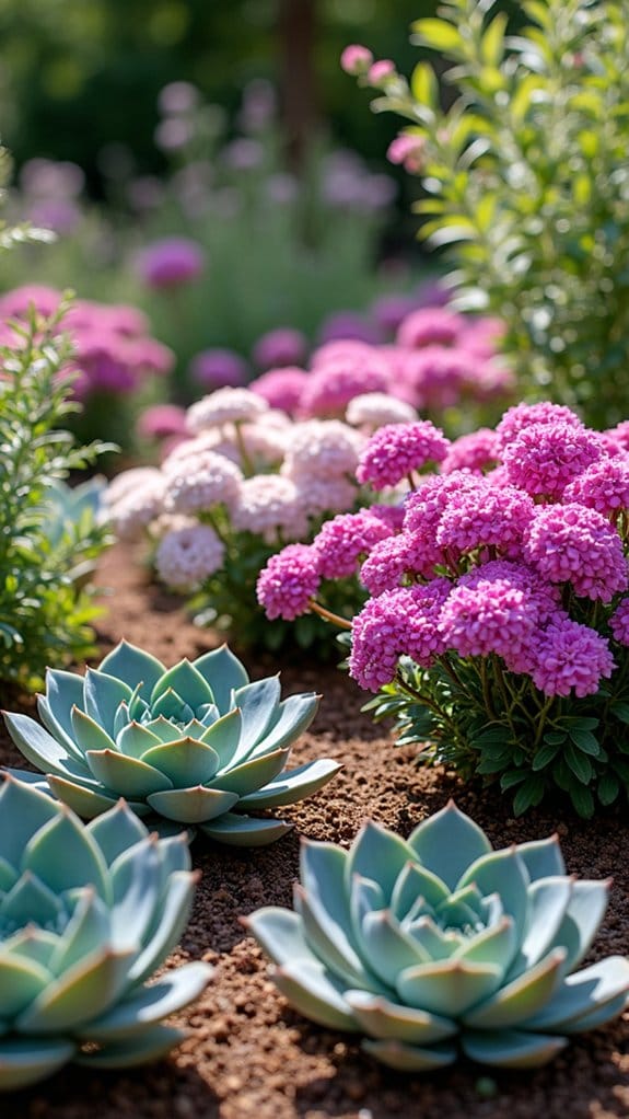 phlox and succulents combination