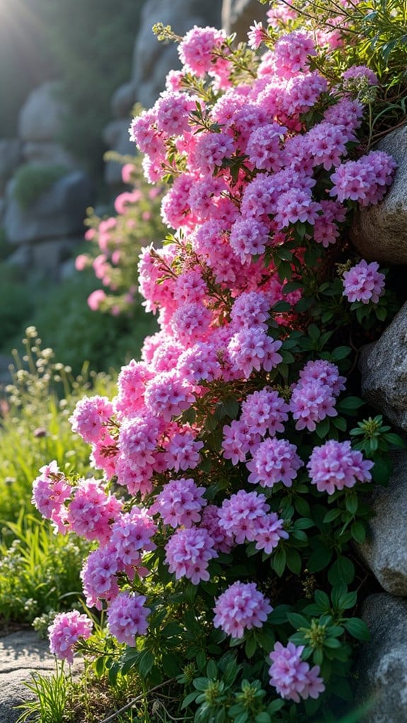 phlox enhances rock walls