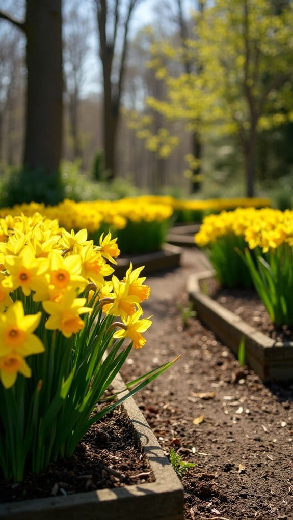 planting daffodils in raised beds