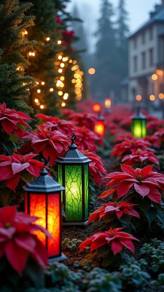 poinsettia lantern holiday decor