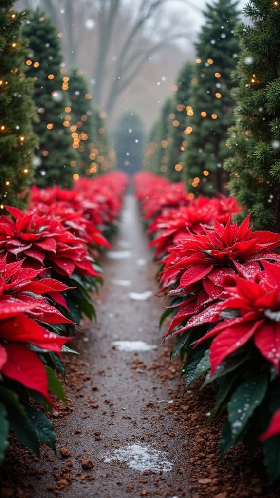 poinsettia pathway holiday accents
