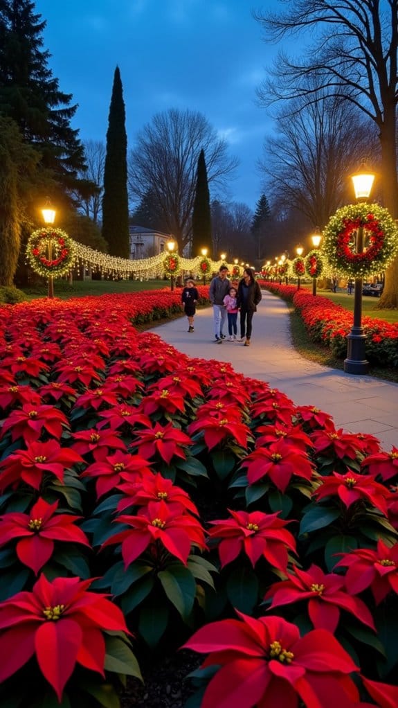 poinsettias brighten community displays