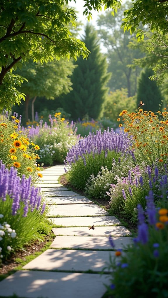 pollinator friendly native flower bed
