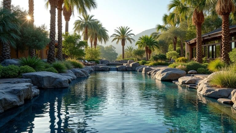 refreshing poolside rock landscaping