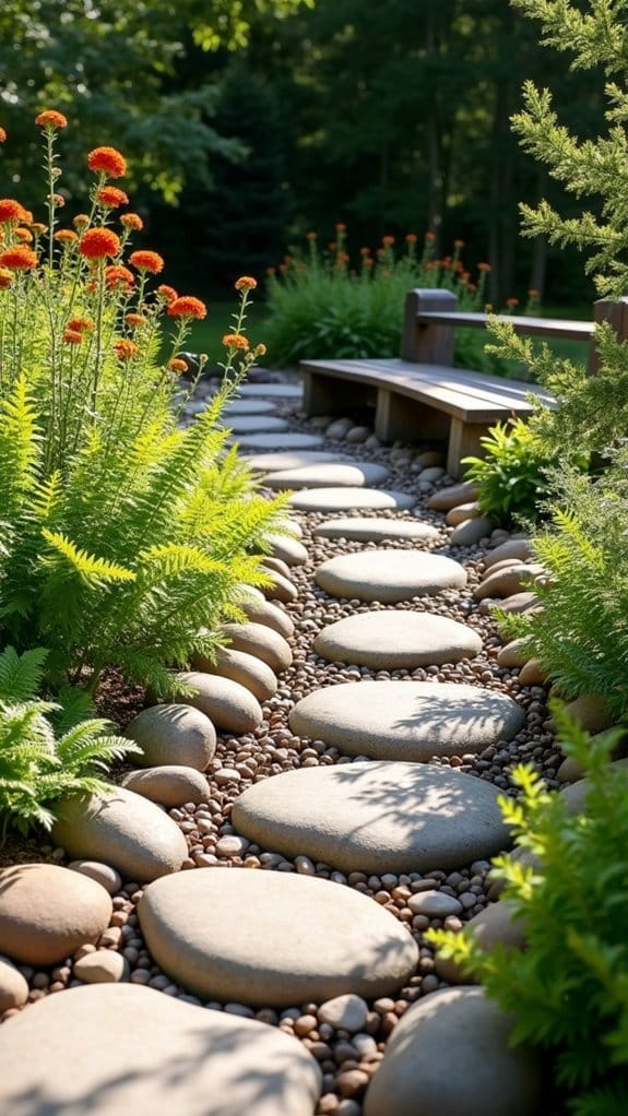 river rock garden accents