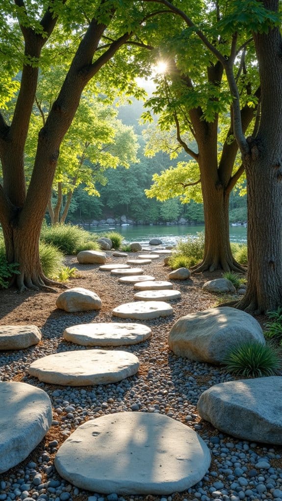 river rock garden accents