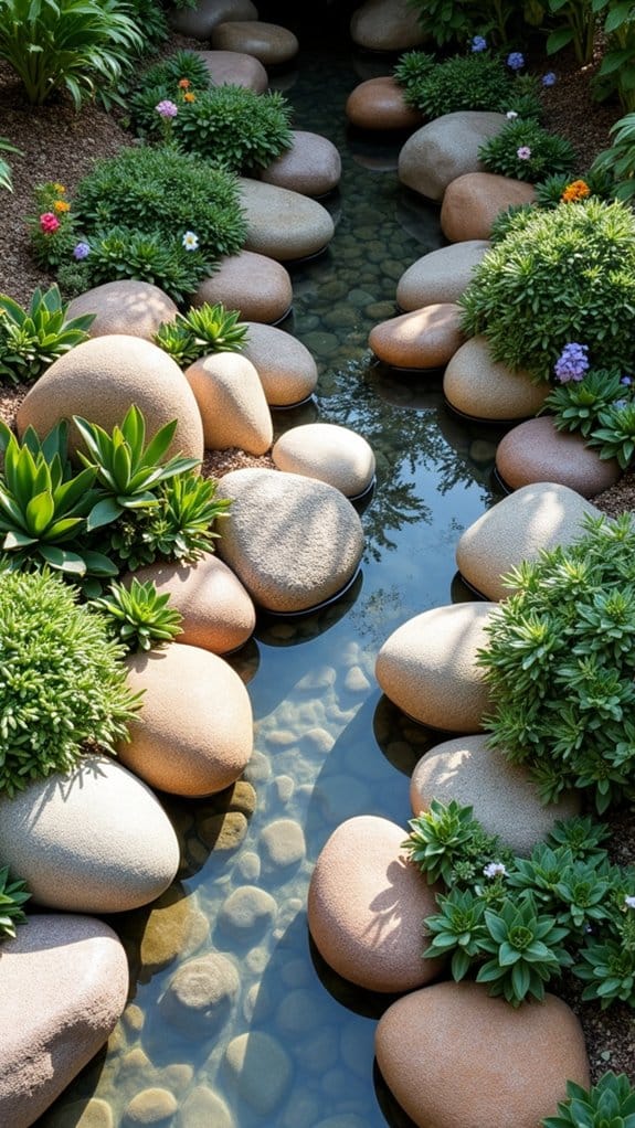 river rocks enhance landscaping