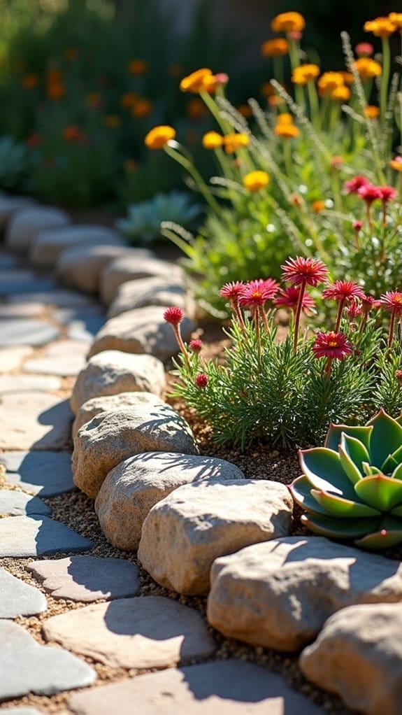 rock border for flower beds