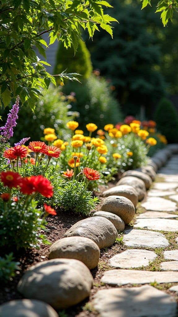 rock borders for flower beds