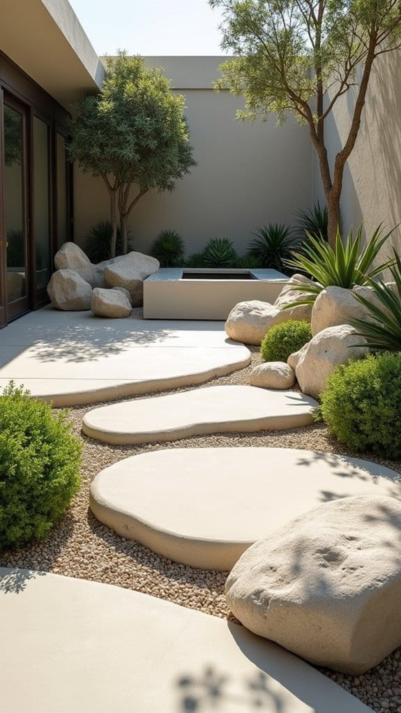 rock covered minimalist terraces