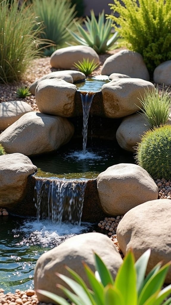 rock fountain enhances aesthetics