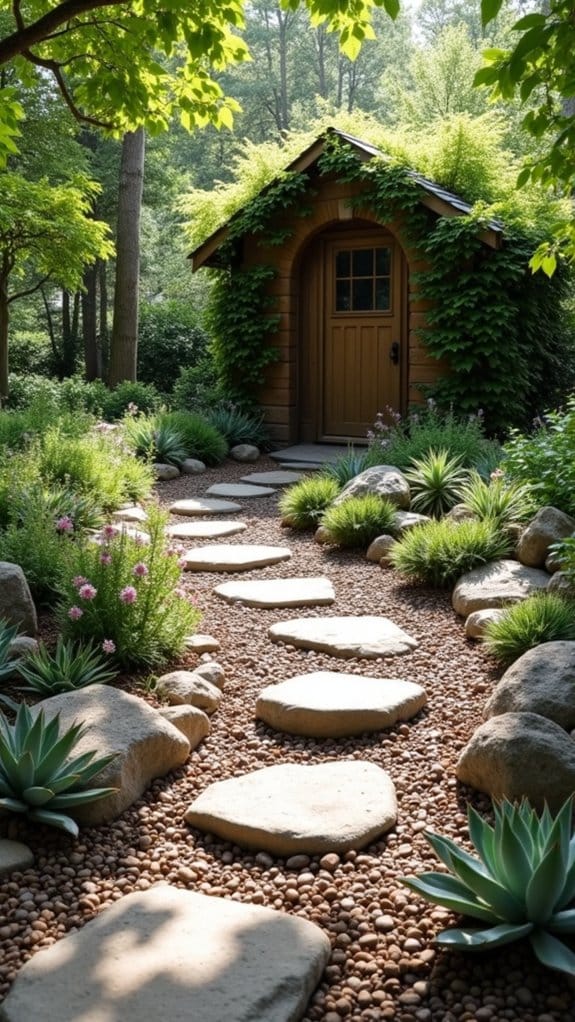 rock garden pathway design