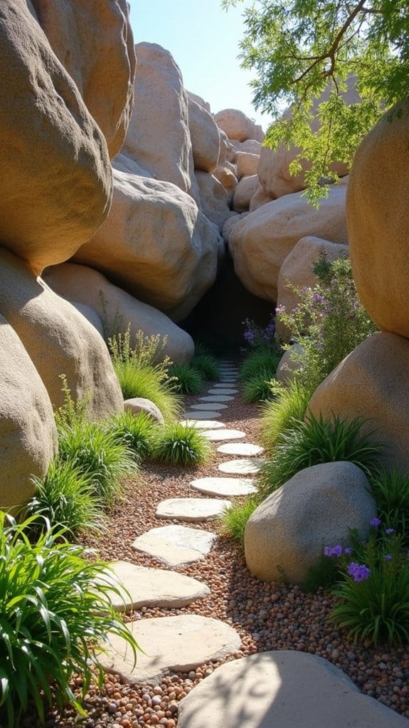 rock garden with natives