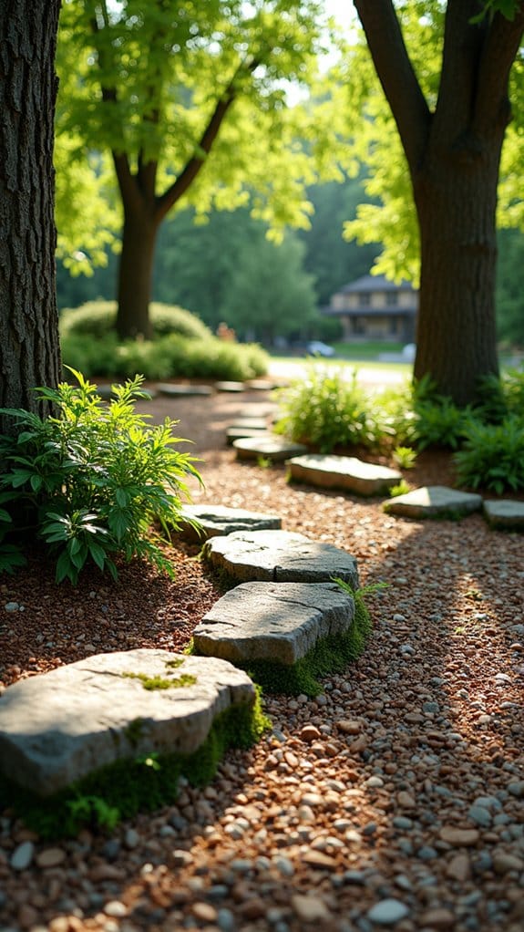 rock mulch enhances moisture retention