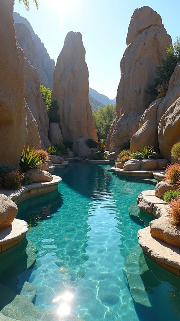 rock sculptures enhance landscaping