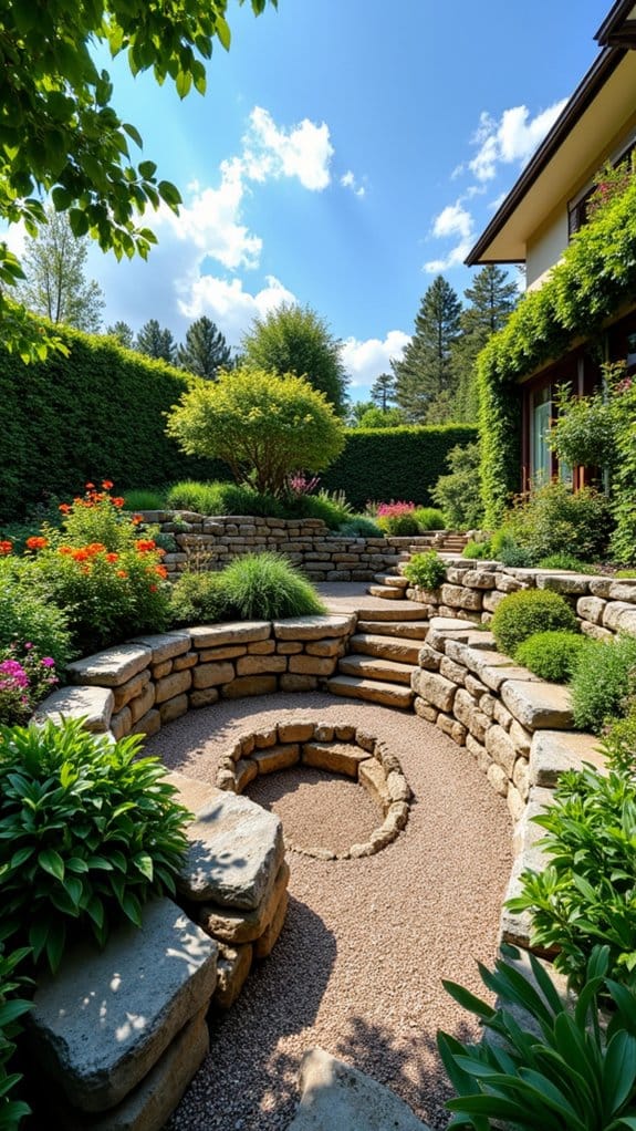 rock spiral garden design