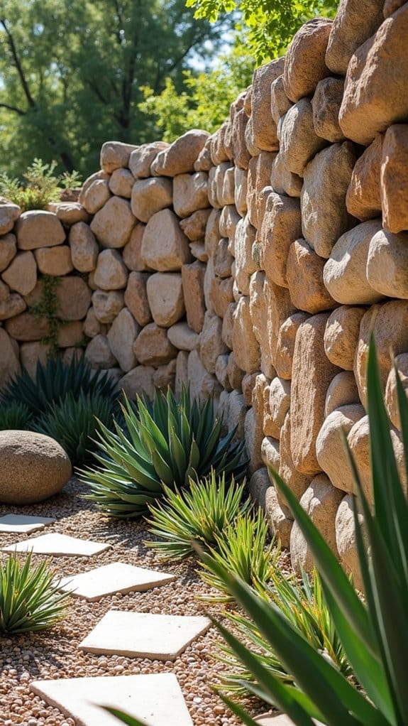 rock wall for privacy