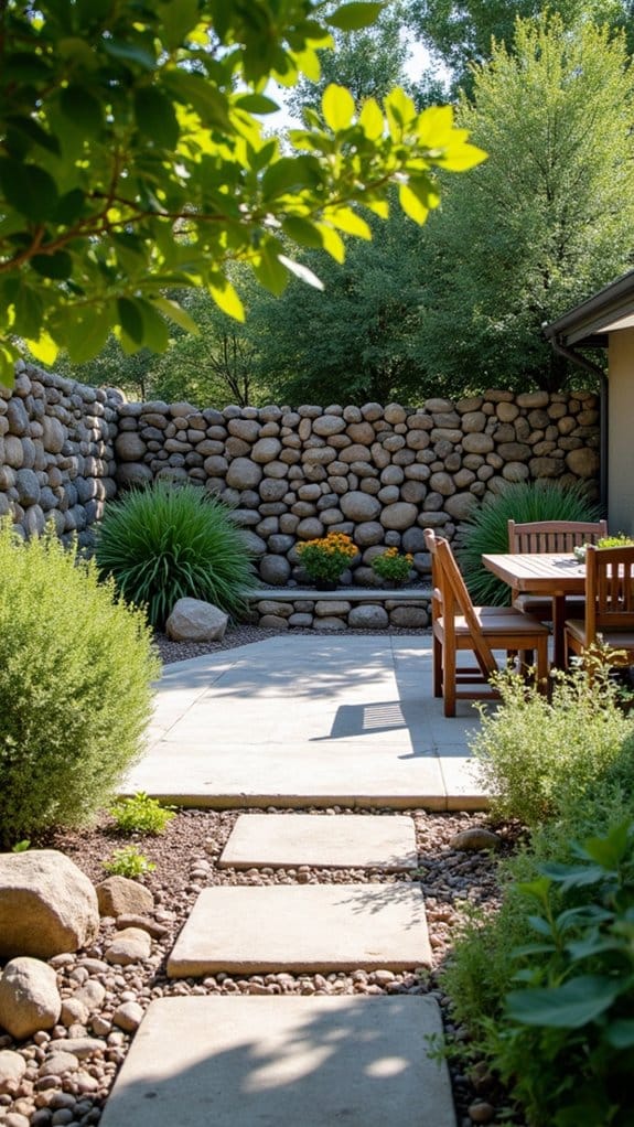 rock wall for privacy