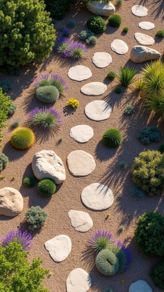 rocks create visual boundaries