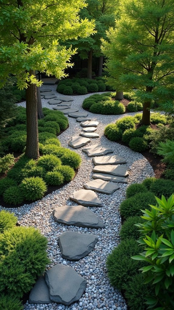 rocks define garden zones