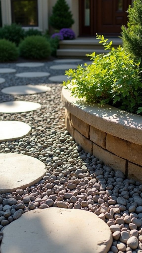 rocks enhance garden planters