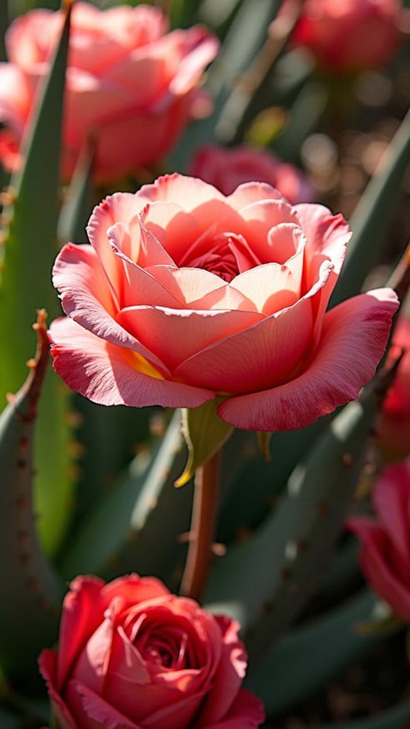 romantic petals bold leaves