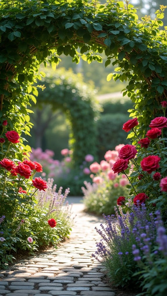 roses and perennials combination