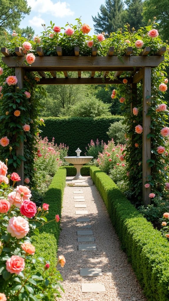 roses enhance cottage gardens