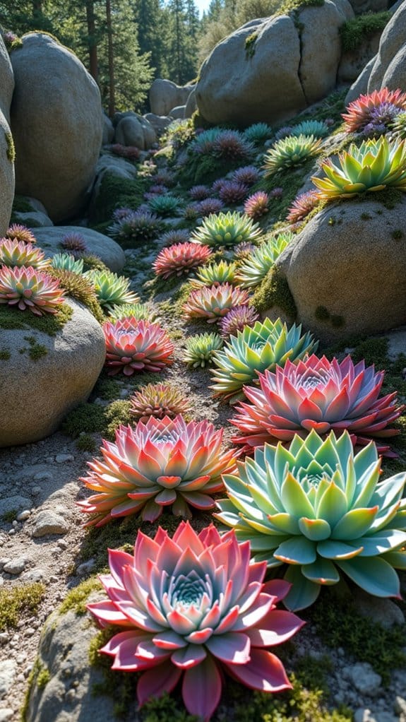 rustic boulders enhance gardens