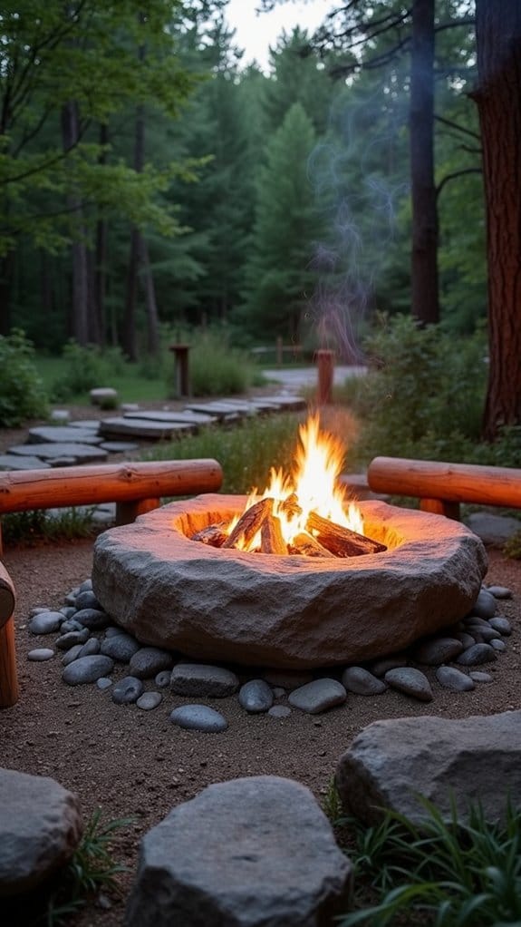 rustic fire pit seating