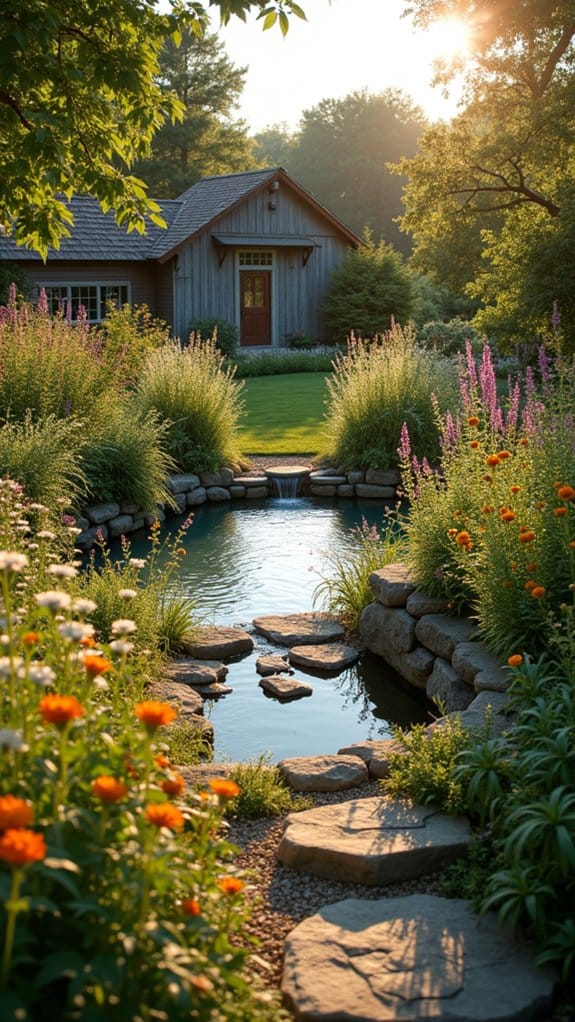 rustic garden with tranquility