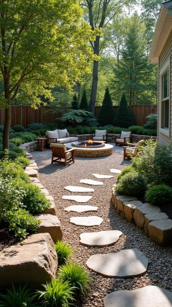 rustic gravel patio design