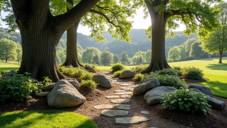 21 Rustic Rock Landscaping Around Trees That Blend With Nature rustic landscaping for trees