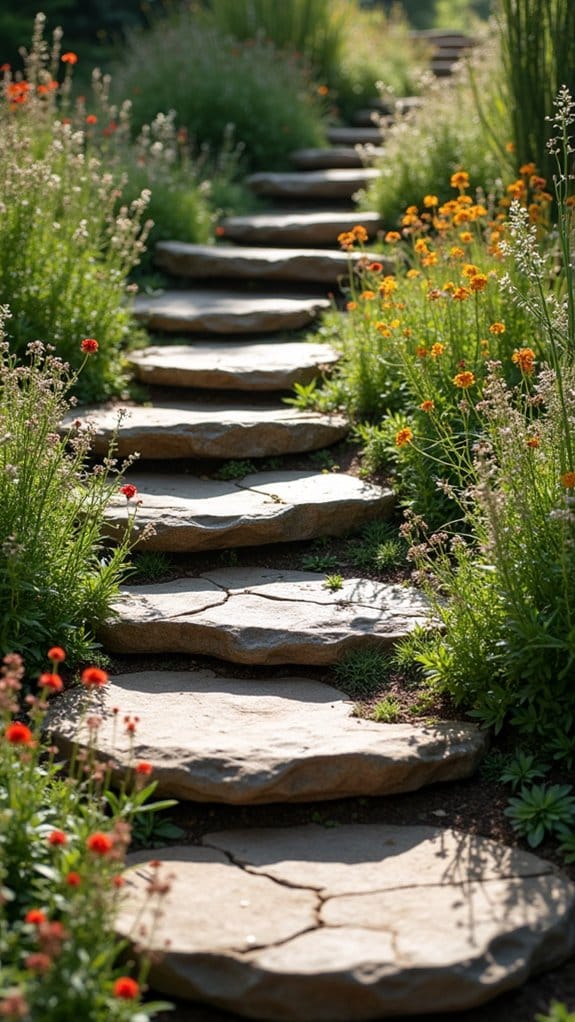 rustic river rock steps
