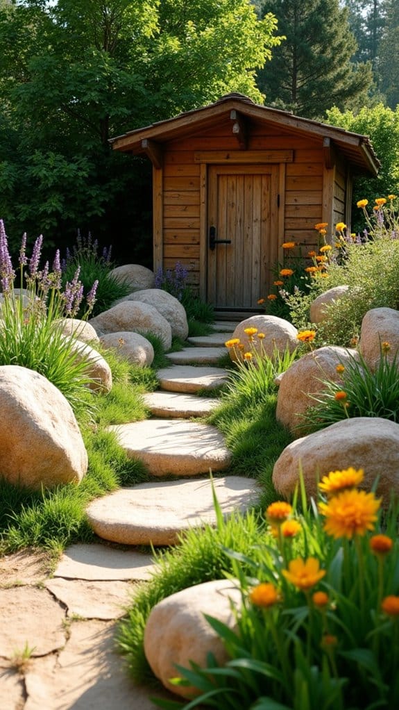 rustic rock pile focal point