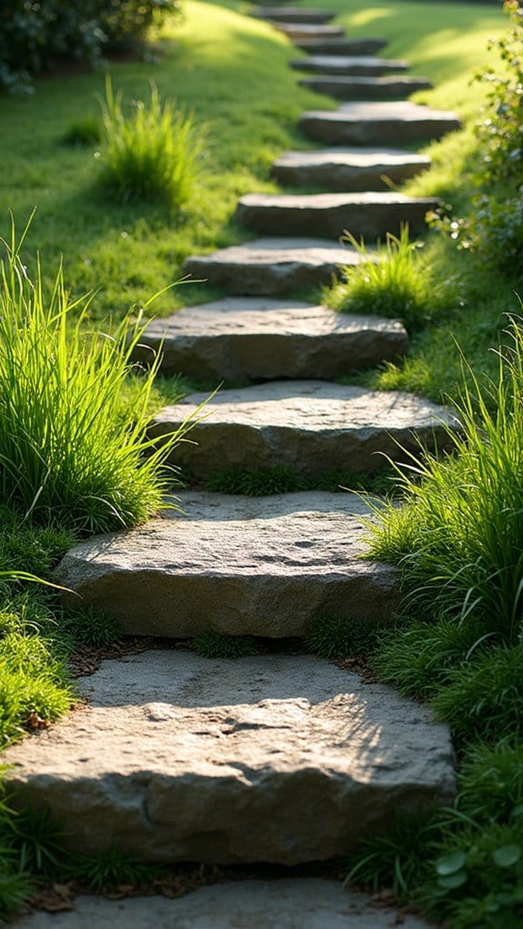 rustic stone steps pathway