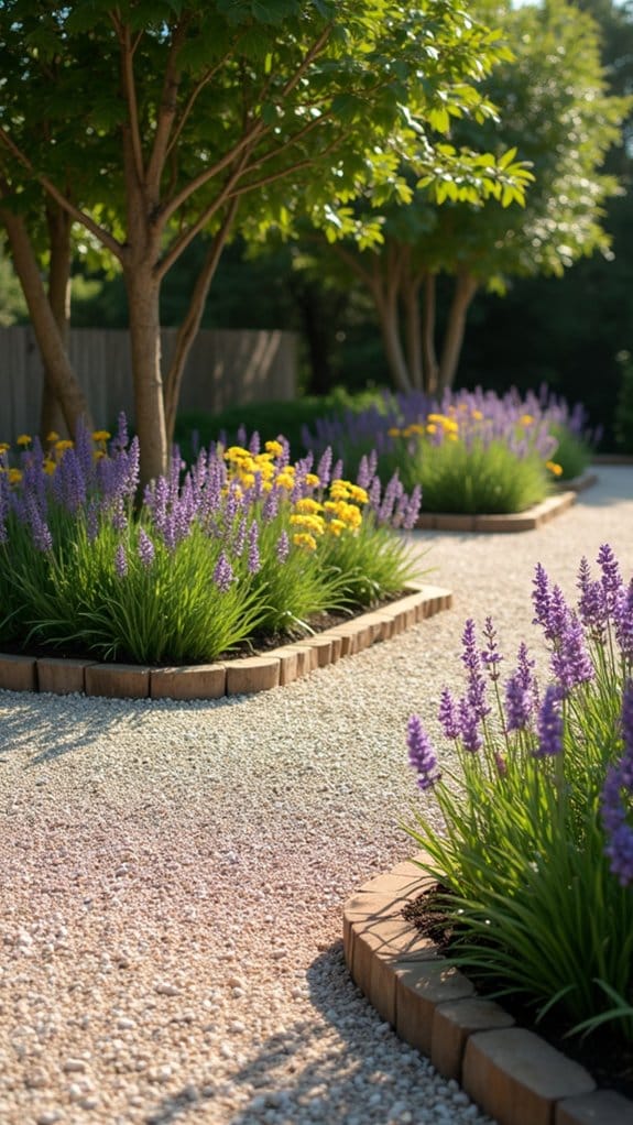 rustic timber and gravel
