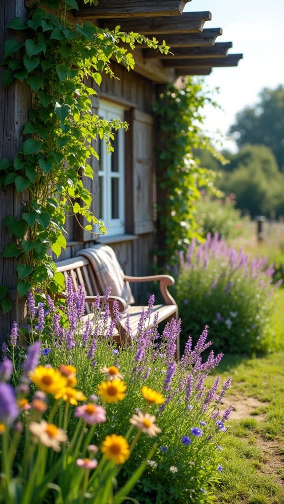 rustic trellis for climbing flowers