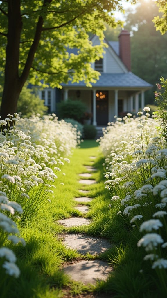 rustic white wildflower meadow