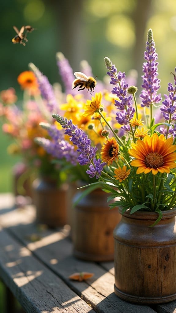 rustic wildflower arrangement centerpiece