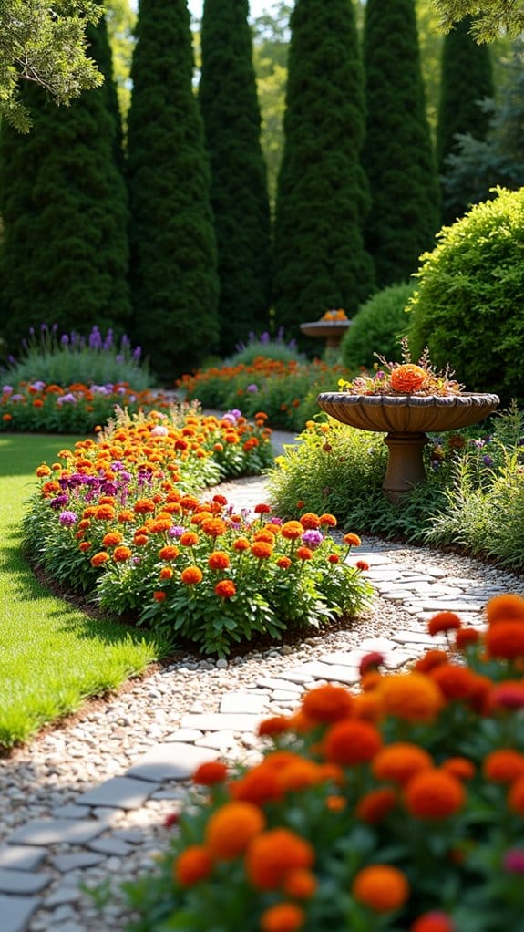 seasonal decor for flower bed