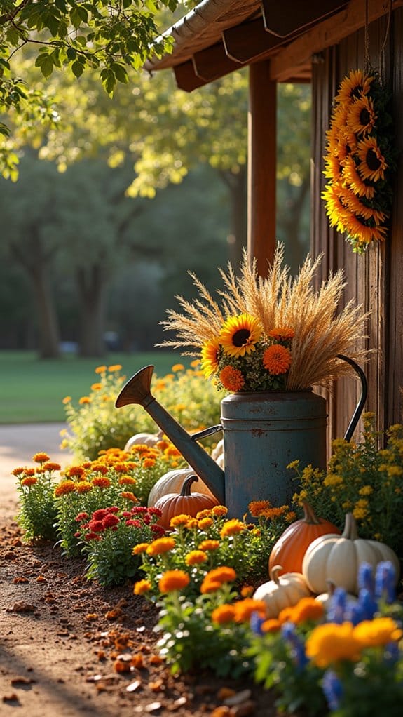 seasonal floral bed decorations