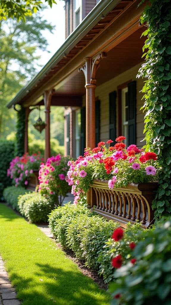 seasonal floral window boxes