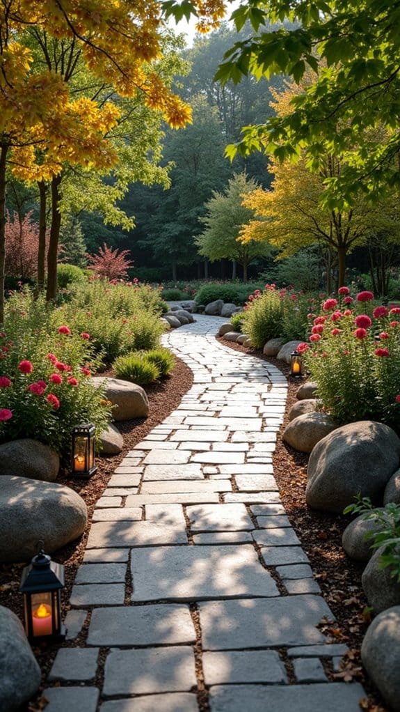 seasonal stone and paver decor