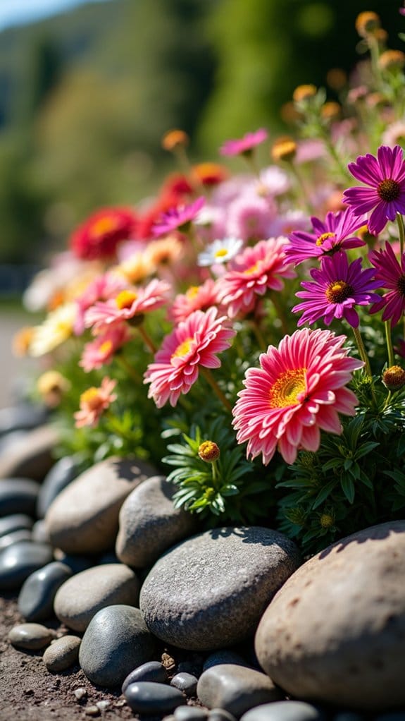 seasonal stone flower arrangements