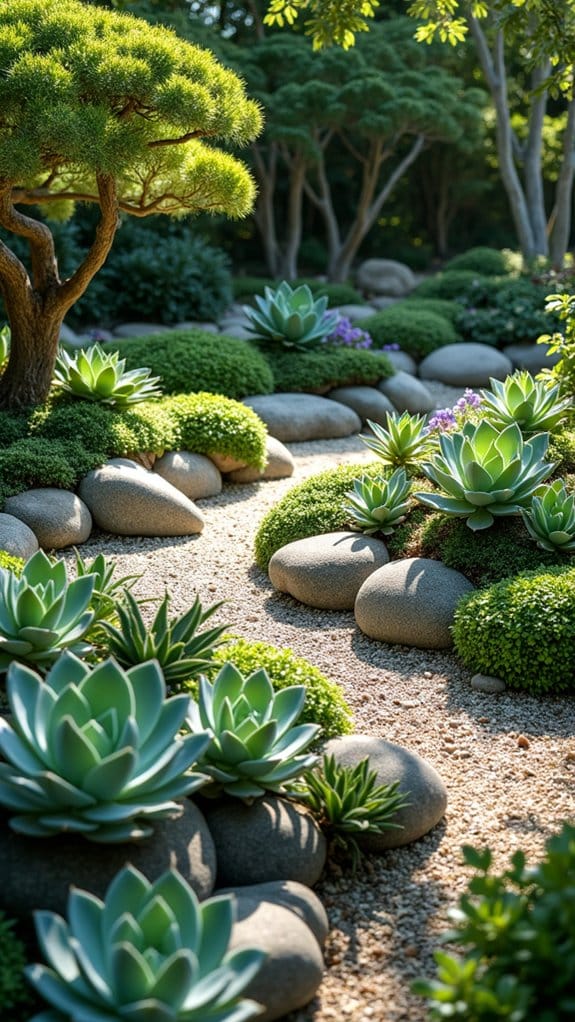 serene artistic rock sculptures