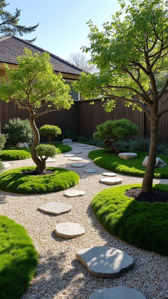serene backyard meditation space