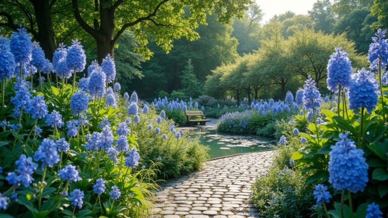 19 Dreamy Blue Flower Garden Landscaping That Feels Serene serene blue flower garden